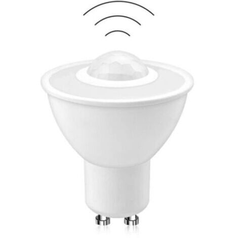 Lampada LED, Lampada GU10 con sensore corporeo a infrarossi, 5 W, 500 lm, Lampada LED per installazione a soffitto e corridoio, luce bianca, AC 100–240 V