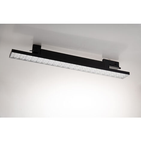 Lampada LED lineare MAXWELL con adattatore trifase nero 25W 4000K (luce naturale)