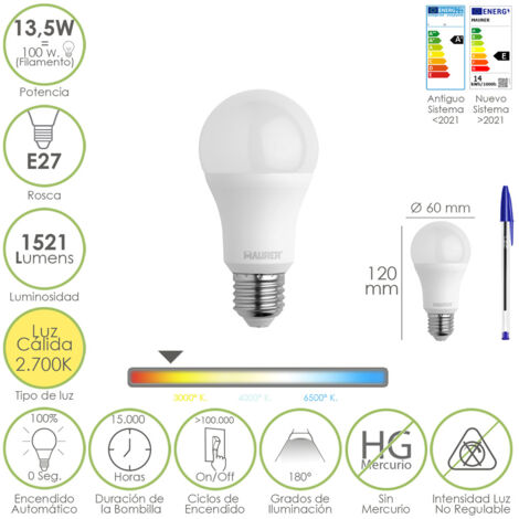 LAMPADA LED MAURER GOCCIA SMER. E27 13,5W 1521LM 2700K  L.CALDA