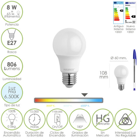 LAMPADA LED MAURER GOCCIA SMER. E27  8W 806LM 6500K  L.FREDDA