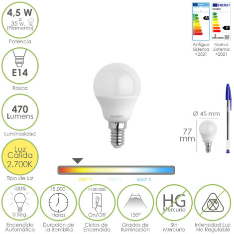 LAMPADA LED MAURER SFERA SMER. E14 4,5W 470L 2700K  L.CALDA