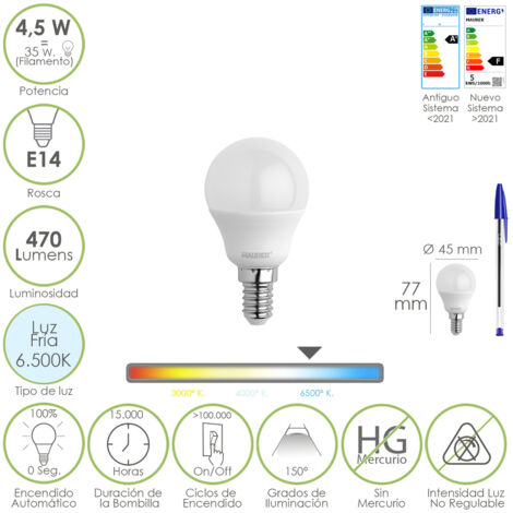 LAMPADA LED MAURER SFERA SMER. E14 4,5W 470L 6500K  L.FREDDA