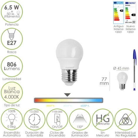 LAMPADA LED MAURER SFERA SMER. E27 6,5W 806L 4000K  L.NEUTRA