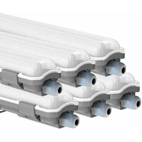Lampada LED per ambienti umidi, 127,5 cm, tubo LED per garage, officina, luce LED per vasca, bianco freddo, 18 Watt, 1700 lm, 6400 K, set da 6