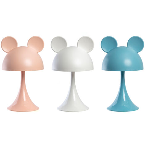 Lampada Led Per Bambini Da Tavolo Comodino Ricaricabile Modello Simply Mouse, misuraLampadacoloreAzzurro