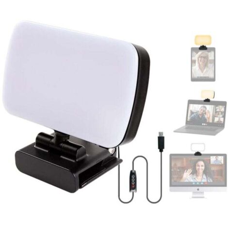 Lampada LED per streaming USB - Luce da scrivania regolabile a 3 colori - 120 LED con clip per PC, videoconferenze, giochi - Illuminazione professionale per streaming/telelavoro/videochiamate