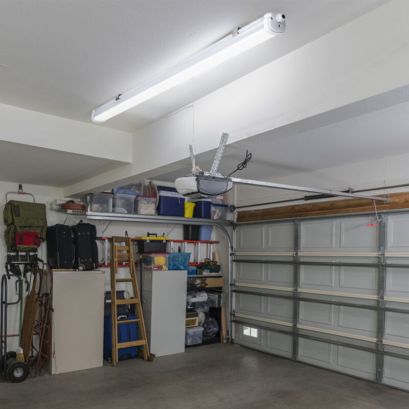 Image of Lampada led per vasca, luce per ambienti umidi, luce per garage, lampada per ingresso, lampada da soffitto, plastica bianca, resistente ai getti