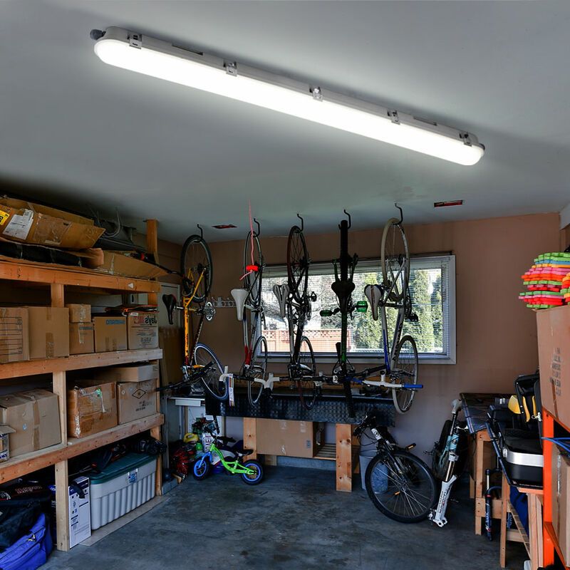 Image of Lampada led per vasca, luce per garage, lampada per ingresso, luce per ambienti umidi, lampada da soffitto, plastica bianca, resistente ai getti