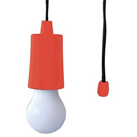lampada led portatile con corda appendibile rossa