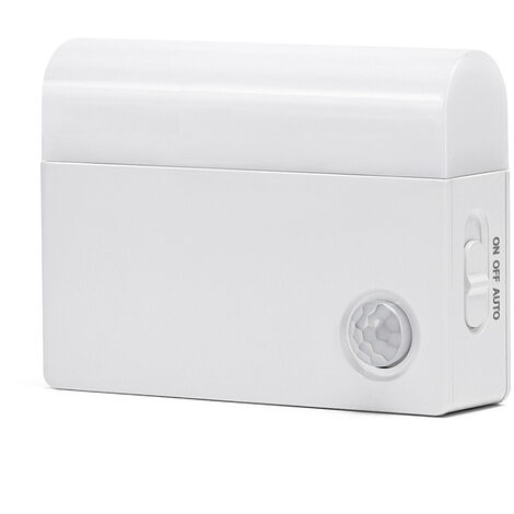 Lampada Led portatile Rettangolare Bianca 0,5W a batteria con sensore crepuscolare e di movimento Bianco caldo 3000K Aigostar