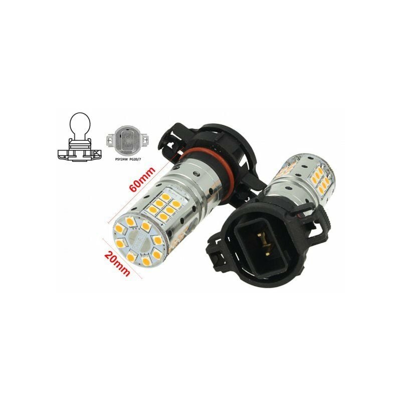 Image of Carall - Lampada Led PSY24W Canbus Arancione 12V 25W Reale Per Audi A1 A3 A6 Q5 vw Golf vi Passat Touareg Opel Astra Land Rover Discovery iv Evoque