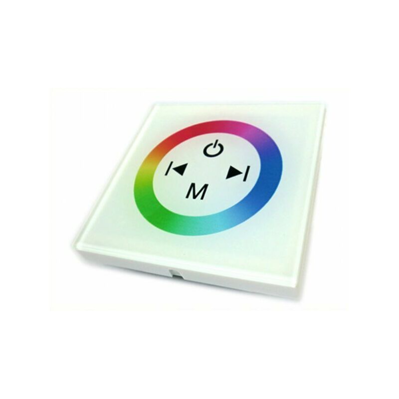 Image of Centralina rgb Led Kit Controller Touch Panel Full Color Da Incasso Quadrata 12V 144W Sfondo Bianco TM08