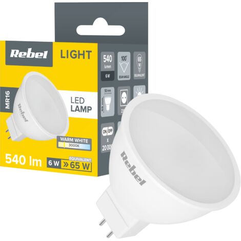 Lampada LED Rebel 6W MR16 3000K 230V resistente e potente
