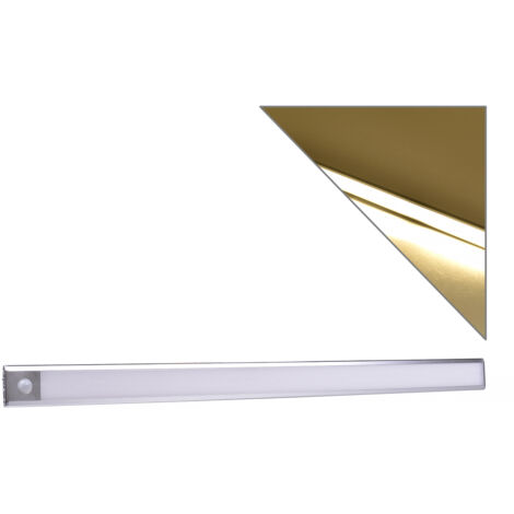 LAMPADA LED RICARICABILE 3W CON SENSORE DI MOVIMENTO LUCE NATURALE 4000K° - BARRA LUMINOSA MAGNETICA IN ALLUMINIO PER ARMADI CUCINA E CORRIDOI