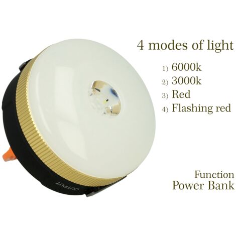 Lampada Led Ricaricabile Da Campeggio Pesca Forma Lanterna 4 Modalita Esterno Ricarica Telefono Per Emergenza