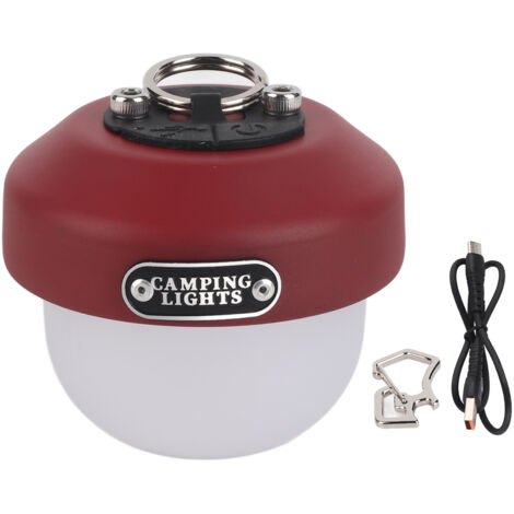 Lampada LED ricaricabile per insetti da esterno, IPX4 USB-C, a forma di pigna rossa, ideale per il campeggio.