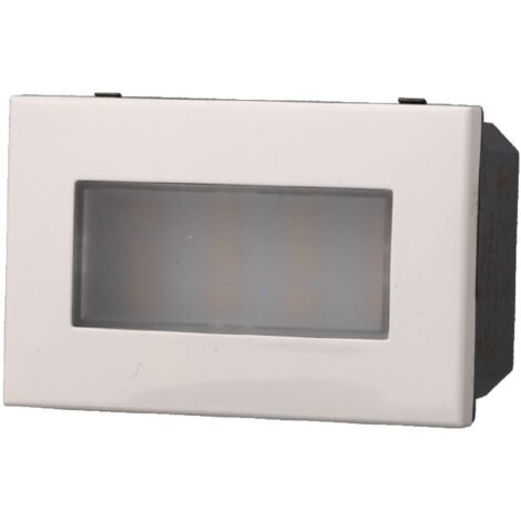 Lampada LED segnapasso 2.4W 220V luce bianco caldo 3000K da incasso compatibile Bticino Axolute colore bianco Ettroit AB0323