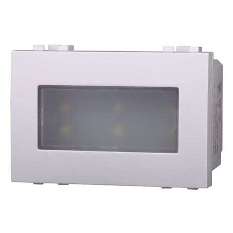 Lampada LED segnapasso 2.4W 220V luce bianco caldo 3000K da incasso compatibile Bticino Livinglight colore bianco