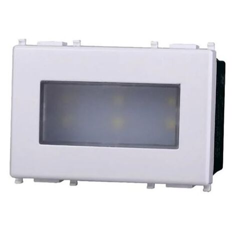 Lampada LED segnapasso 2.4W 220V luce bianco freddo 6000K da incasso compatibile Vimar Plana colore bianco Ettroit EV0303