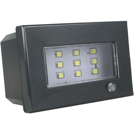 Lampada Led Segnapasso 3M 220V Con Sistema Emergenza Nero Compatibile con Bticino Axolute
