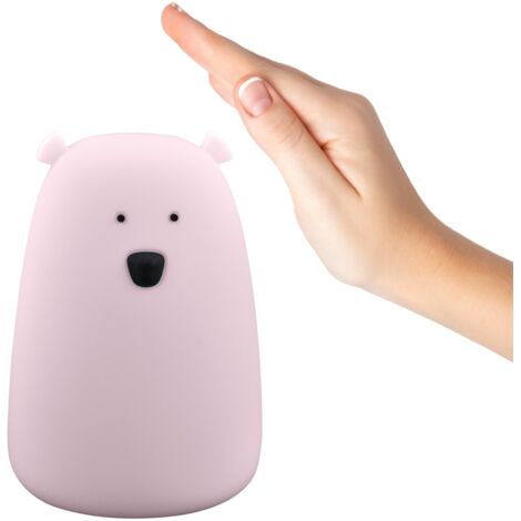 Lampada LED silicone Orso rosa TAP TAP USB Polux RGBW