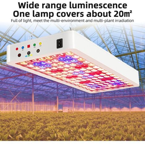 Lampada LED SJLERST per la coltivazione di piante da interno, spettro completo per crescita vegetativa e fioritura, 3 modalità, timer 8H/12H/16H, telecomando, per seminare, ortaggi e peperoni, lampada