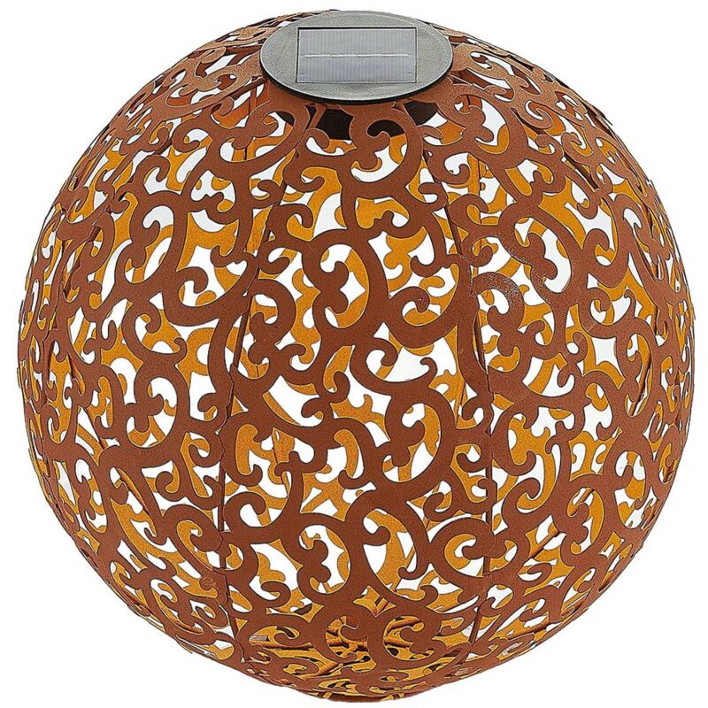 Lampada led solare Eduta, sfera ruggine - ruggine