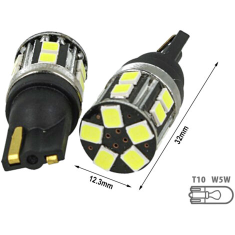 Lampada Led T10 W5W 100% Canbus 5W Reale 12V 24V No Errore Senza Polarità Bianco 6000K
