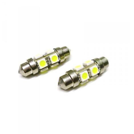 Lampada Led T11 C5W C10W 44mm 8 Smd 5050 Siluro 360 Gradi 12V 1W Per Insegna Taxi