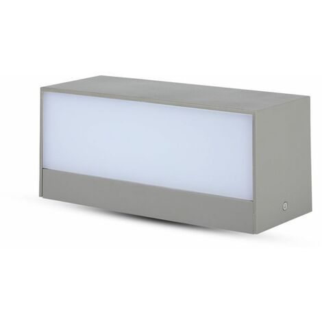 main image of "Lampada LED da Muro Rettangolare 12W Doppio Fascio Luminoso Colore Grigio IP65"