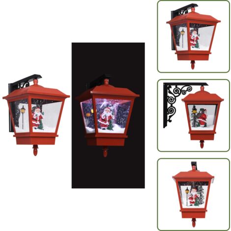 Lampada LED - vidaXL Lampada Natalizia da Parete LED e Babbo Natale Rossa 40x27x45cm - Decorazione natalizia
