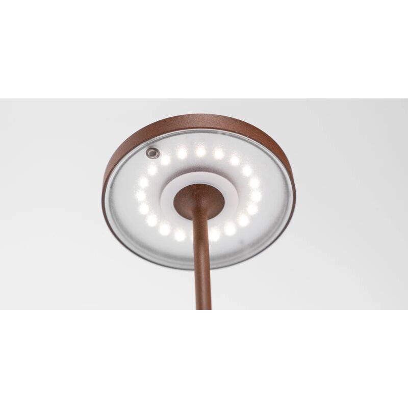 Image of Lampada a led da tavolo Poldina Reverso Grigio Scuro ricaricabile e dimmerabile con batteria fino a 12 ore. Da esterno IP65
