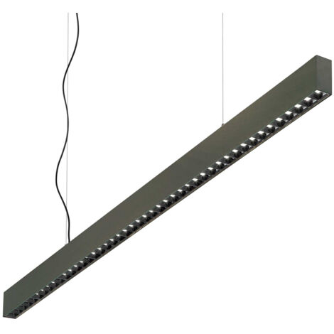Lampada Lineare Office Alluminio Nero Led 30W 4000K Luce Naturale