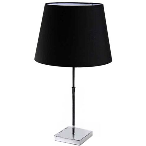 LAMPADA LUMETTO MODERNO CON BASE QUADRATA IN ACCIAIO E PARALUME NERO 30 X H 53 CM