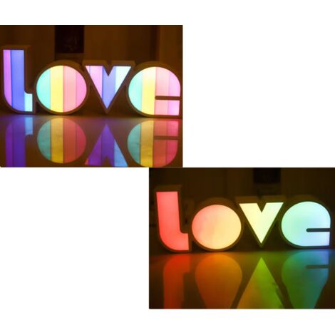 Lampada Luminosa Love Scritta Scrivania Luce Romantica Decorazione