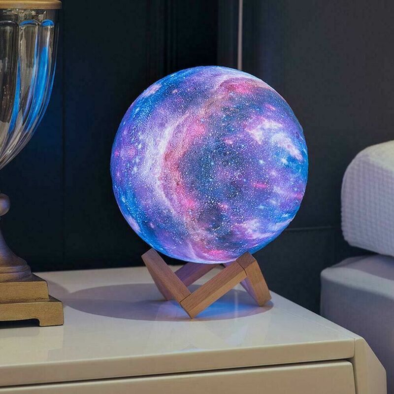 Image of Maka - Lampada Luna 3D, rgb Moon Light, Ricaricabile usb