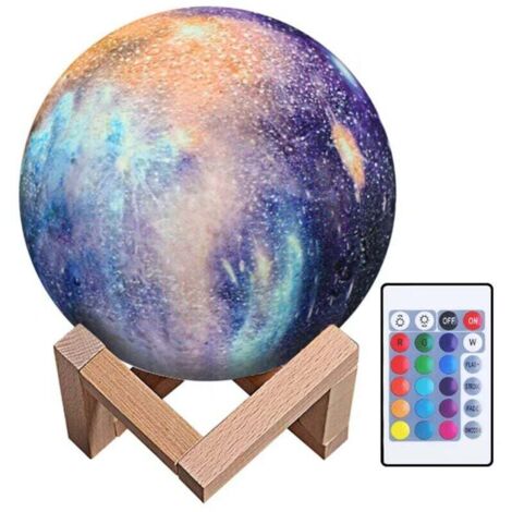 Lampada lunare 3D, luce notturna a LED, lampada lunare touch, 16 colori con telecomando, lampada lunare da 15 cm, ricaricabile tramite USB, per camera da letto, soggiorno, bar, regalo di compleanno e 