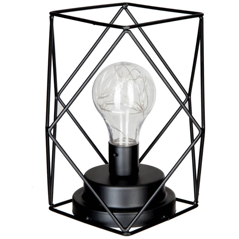 Image of Lampada a micro led in filo metallico H18cm - Esagono Atmosphera créateur d'intérieur - Esagono
