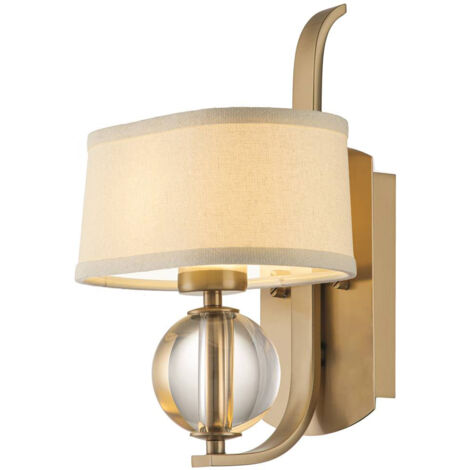 Lampada murale Gotham G9 LED Acciaio da 3,5 W, vetro, crema ombrello Ottone Spazzolato L: 17,8 cm B: 22,9 cm Ø22,9 cm