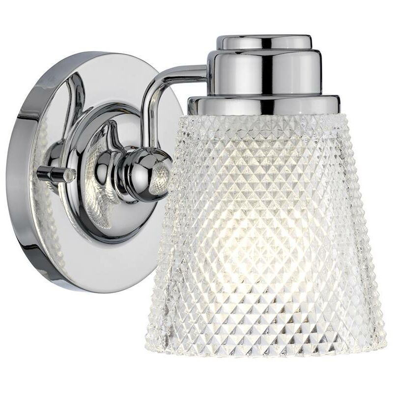 Image of Elstead - Lampada murale Quintatesse Hudson G9 3W led IP44 3000K Acciaio, cromo lucido Glass Clear l: 19,3 cm h: 16 cm b: 13 cm Dimmabile