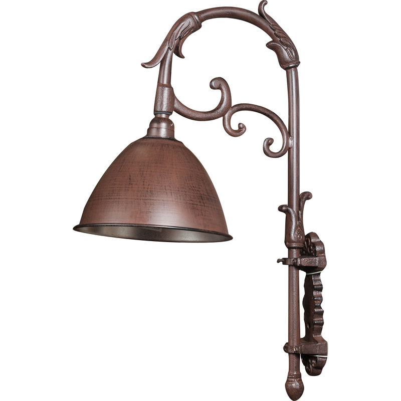 Image of Applique da parete interno vintage non elettrificata 42x27,5x60 cm Lampada industriale in ferro battuto Applique vintage