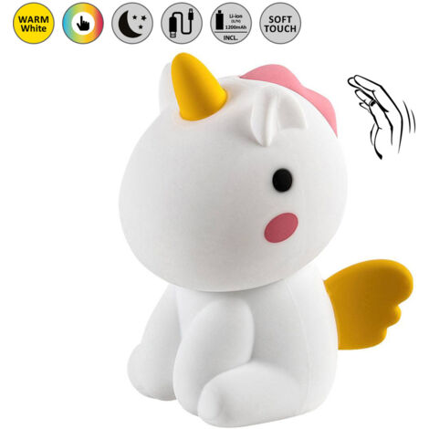 Lampada notte bimbi Unicorno LED RGB dimmer USB Rabalux