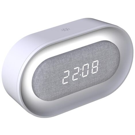 Lampada notte LED con sveglia e orologio bianca Polux 328137
