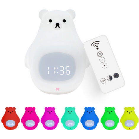 Lampada notturna a forma di orsetto per bambini, sveglia carina, roba Kawaii, telecomando a 7 colori, lampada portatile in silicone ricaricabile tramite USB per bambini, adatta per adolescenti, regalo