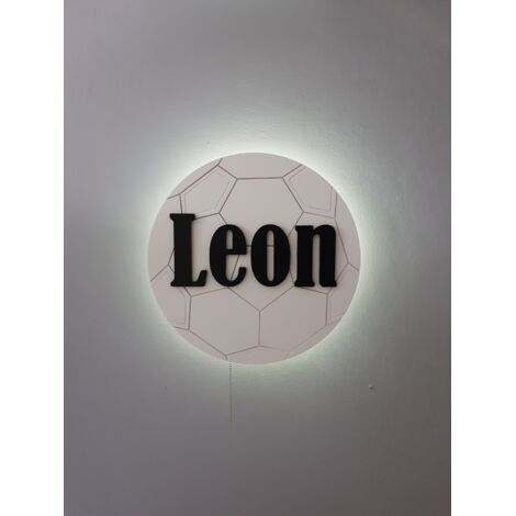 Lampada notturna a sfera a LED a batteria con nome