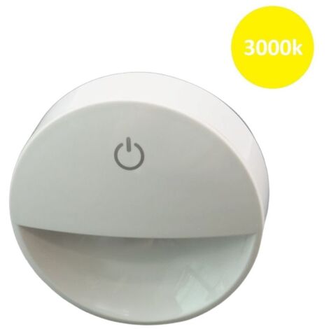 Lampada notturna con spina accensione touch punto luce led bianco tonda per camera bambini corridoio  Calda
