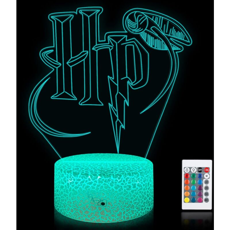Image of Lampada notturna illusione 3D con luci LED acriliche RGB che cambiano colore per l'arredamento della camera dei bambini