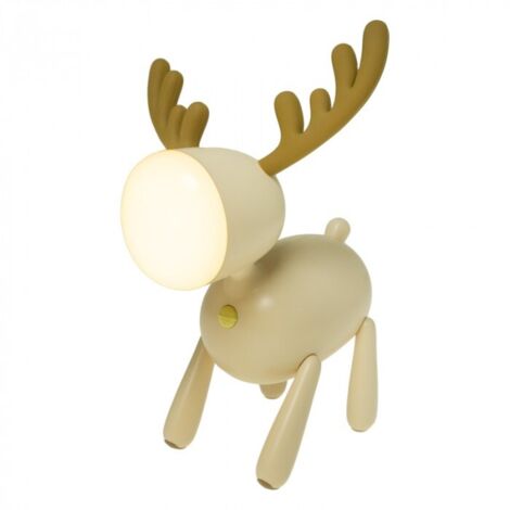 Lampada Notturna LED Cervo Beige Dimmer Ricaricabile Mary's