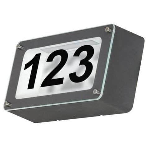 Lampada numero civico LED 6W 4500K IP54 antracite Hannover