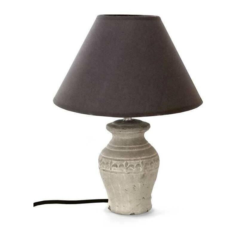 Lampada Ory con Base in Effetto Cemento e Paralume...